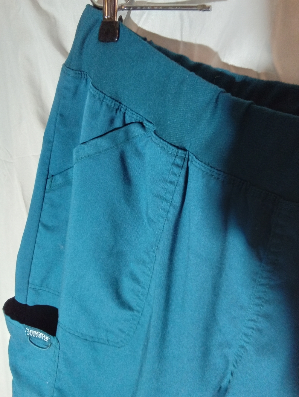 Cherokee‎ Teal Medical Scrub Pants with Elastic Waistband L - Picture 4 of 5
